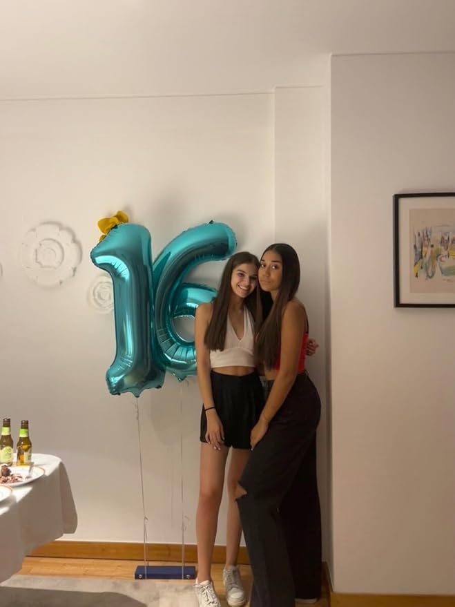40 Inch Big Teal Blue 9 Balloon Number, Jumbo Giant Happy 9th 19 29 39 49 99 Birthday Party Decorations, Teal Blue Large Nine Mylar Foil Anniversary Birthday Party Engagement Decorations