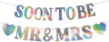 Soon To Be Mr & Mrs Banner, Bridal Shower Sign, Pre-Strung Laser Wedding Banner Decorations, Engagement Banners for Mantle Hanging Sign Couples Shower Decorations