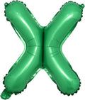 16 inch Green Alphabet Letter and Number Balloons Set Package, Aluminum Hanging Foil Film Banner Mylar Balloon for Birthday Party Decoration Custom Word (A-Z, 0-9) (16 inch Green X)