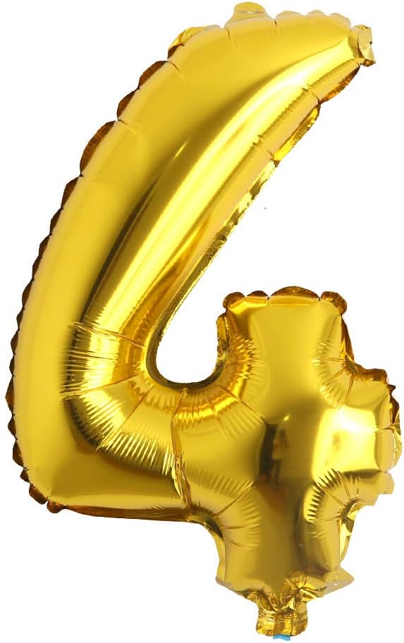 40 inch Letter Balloons Gold Alphabet Number Balloons Foil Mylar Party Wedding Bachelorette Birthday Bridal Shower Graduation Anniversary Celebration Decoration can fly with helium (40 INCH Gold 4)