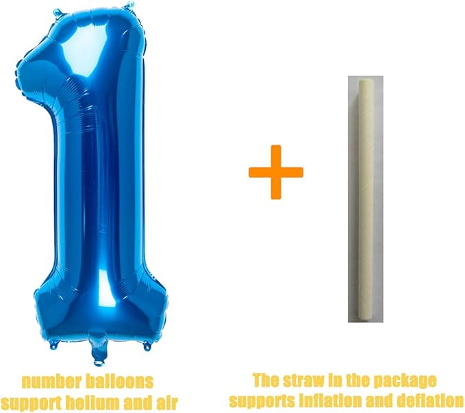 32 Inch Blue Number 1 Balloons Foil Ballon Digital Birthday Party Decoration Supplies (blue Number 1 Balloon)