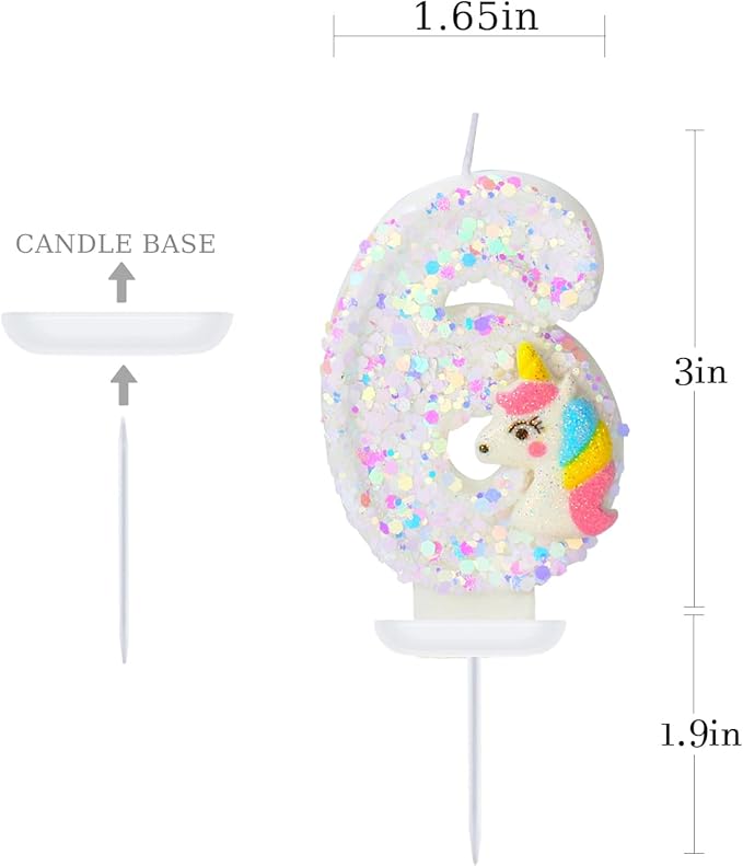 Cake Decorations- Number 6 Candle, Birthday Candles for Cake, Birthday Party Supplies, Birthday Cake Topper, Cartoon Theme Party Favors
