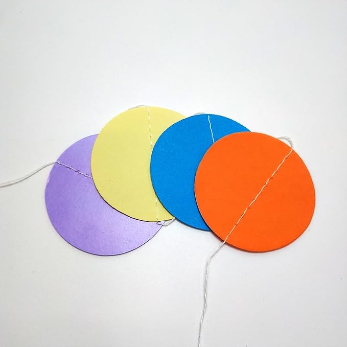 Party Decorations 52 Ft Big Star Garland Circle Dots Garland Paper Backdrop Streamer for Graduation Birthday Bachelorette Engagement Wedding Bridal Shower Baby Shower (Color Set1)