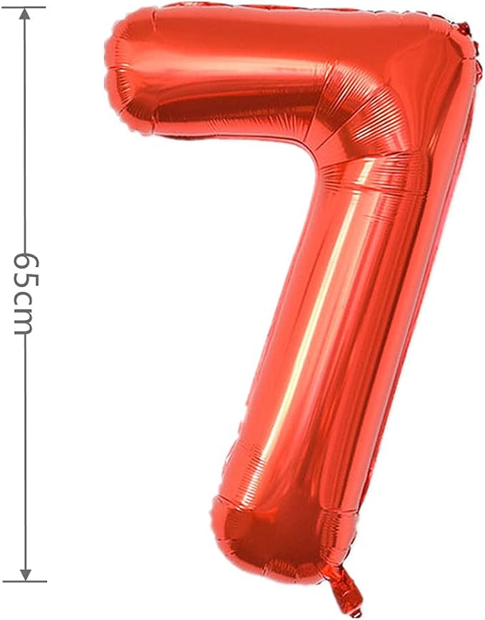 YPSelected 32 Inch Large Foil Helium Number Balloon Birthday Wedding Party 0-9 (Red, 7)