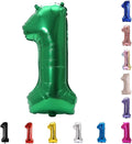 YPSelected 32 Inch Large Foil Helium Number Balloon Birthday Wedding Party 0-9 (Green, 1)
