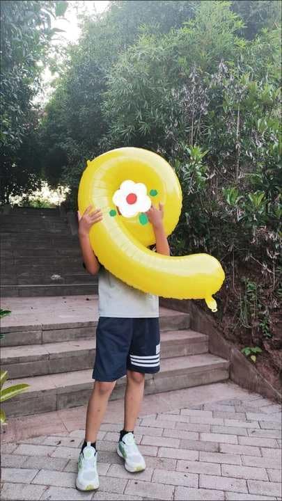 Yellow Number 5 Balloon 40 Inch, 5th Birthday Party Decorations for Children, Giant 5 Foil Balloon for Party Supplies
