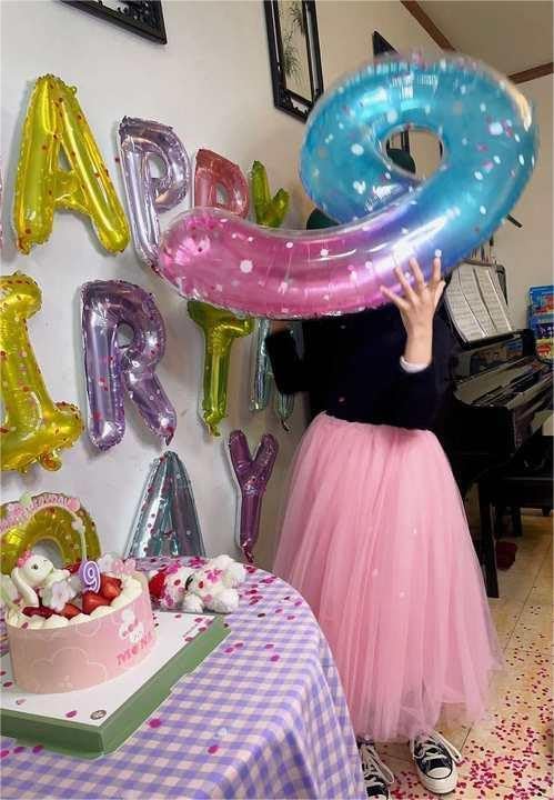 Starry Sky Number 7 Balloon 40 Inch, 7th Birthday Party Decorations for Children, Giant 7 Foil Balloon for Party Supplies