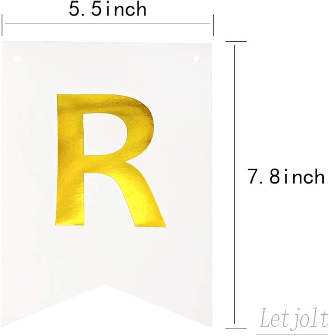 Happy Birthday Banner Sparkle White Golden Bunting Signs Party Supplies for Birthday Party Decorations 13 Pieces