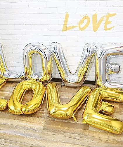 16 Inch Silver Letter Balloons Mylar Foil Alphabet Letter A-Z Balloons Set for Wedding Birthday Party Decoration Banner(26pcs Pack)