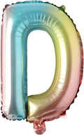 16 inch gradient rainbow Letter number balloons unicorn party foil balloon baby shower 1 birthday party decorations kids numbers Air ball (16 Inch Rainbow D)