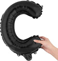 Restaurantware-Balloonify 16 Inch Letter Balloon, 1 Alphabet Party Balloon - Letter C, Self-Sealing, Black Foil Mylar Finish, Hanging Loop, Decoration For Birthday, Wedding, Or Graduation