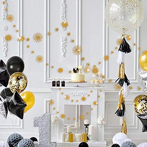 pinkblume Gold Star Party Decorations Kit Sparking Twinkle Star Garland Glitter Paper Streamer Banner for Birthday Wedding Bridal Baby Shower Nursery Kids Room Holiday Showcase Decorations Supplies