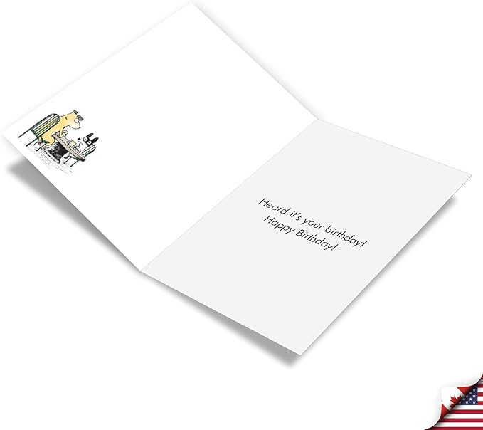 NobleWorks, Funny Birthday Greeting Card with 5 x 7 Inch Envelope (1 Card) Bday Eavesdropping Dog C10874BDG