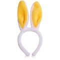 Bunny Headband Easter Hair Bands for Women Girls Kids, Yellow Cute Plush Rabbit Ears Hair Accessories Non Slip Headbands Easter Day Party Decoration Supplies