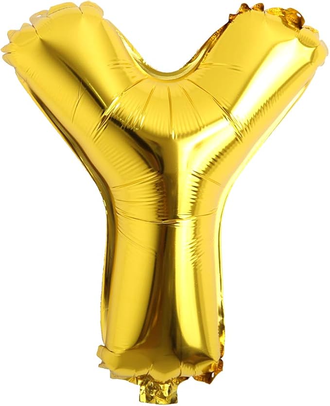 16" Alphabet Letter and Number Balloons Set Package, Aluminum Hanging Foil Film banner Mylar Balloon for Birthday Party Decoration Custom Word (A-Z, 0-9 Gold) (16 inch Y Gold)