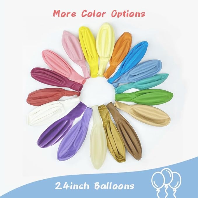 AZOWA 24 Inch Pink and Blue Balloon 10 Large Balloons for Wedding Birthday Baby Shower Decoration