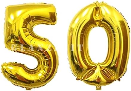 Glanzzeit 16 Inch Gold Balloons Decor Letters A to Z Numbers 0 to 9 for Wedding Prom Birthday Party (Number 5)