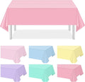 12Pack Pastel Color Tablecloths,Plastic Mix Color Tablecloth Disposable Rectangle Table Covers for Baby Shower, Wedding, Birthday Party, Easter and Ice Cream Party Decoration,6 Color, 54 x 108 Inch