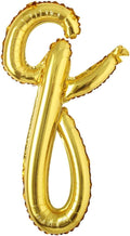 18 inch Gold DIY a-z Handwriting lowercase letters name Foil balloon Letter character birthday Wedding party decoration Balloon (18 inch Gold q)