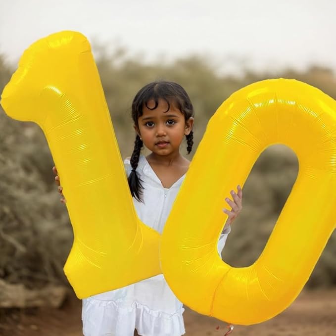40 inch Yellow Number Balloon Giant Foil Helium Balloons Number 4 Balloon for 4th Birthday Party Decorations
