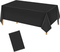 Hxezoc Black Disposable Plastic Tablecloth, 54 x 108 Inches Waterproof Table Cover for Wedding Birthday Party Baby Shower Decorations Outdoor Indoor Party Supplies