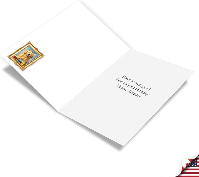NobleWorks - 1 Birthday Greeting Card w/ 5 x 7 Envelope For Men, Women - Bday Royal Dogs - Gifts C8596ABDG