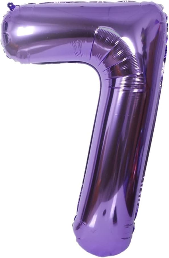 40 Inch Large Foil Helium Number Balloon Birthday Wedding Party 0-9 (Purple, 7)