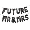 FUTURE MR & MRS Balloon Banner - Bride and Groom Party Decorations for Bridal Shower and Engagement Party (Black)