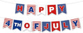 Happy 4th of July Banner for Independence Day Party Decor Red White and Blue Fourth of July Patriotic Party Celebrations Supplies for Memorial Day Durable Polyester Yard Decoration Banner
