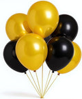 50 Pack 12 Inch Gold and Black Latex Balloons (25 + 25), Black and Gold Party Decorations, New Year’s Eve (NYE) Party Supplies, Adult Birthday & Anniversary Balloon Arch Kit, Photo Backdrop