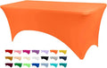 Table Covers for 6 Foot Tables, Orange Washable and Wrinkle Resistant Stretch Tablecloths Rectangle 6ft for Events, Wedding, Banquets, Parties