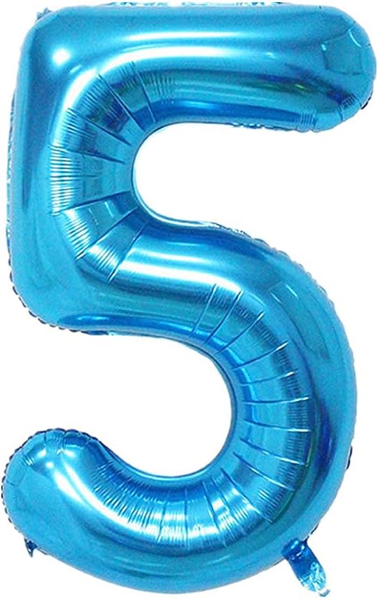 40 Inch Large Foil Helium Number Balloon Birthday Wedding Party 0-9 (Blue, 5)