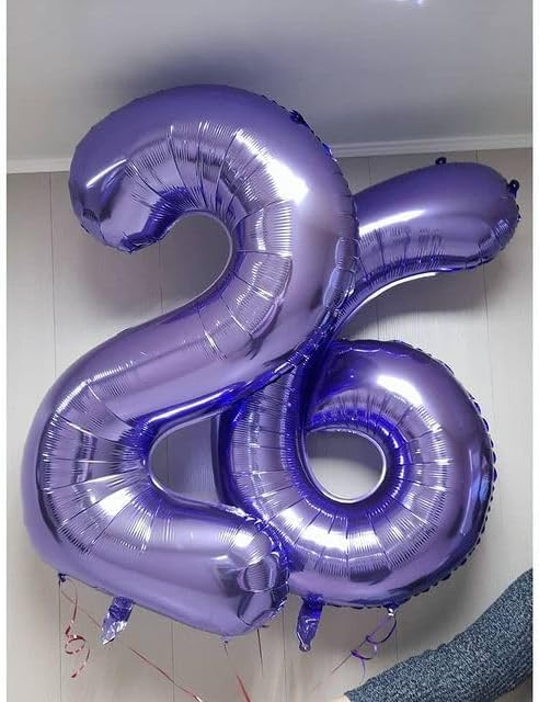 40 Inch Balloon Purple Number 6 Big Foil Helium Number Balloons Giant Mylar Number 6 Balloons 16 60 66 Birthday Anniversary Party Decorations Supplies