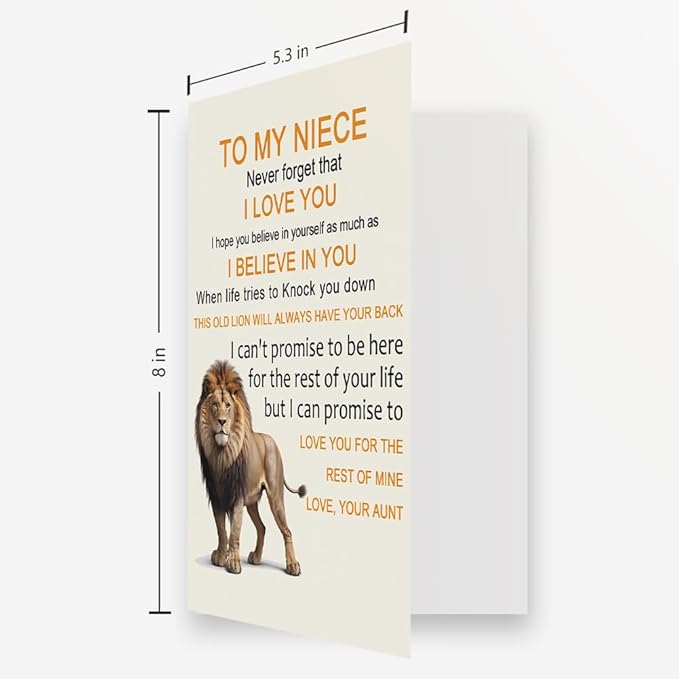 OJsensai Cute Birthday Card for Niece, Best Gifts from Auntie, Happy Birthday for Niece from Aunt