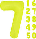 Fluorescent Yellow Number Balloon 40 inch Giant Foil Helium Balloons Yellow Number 7 Balloon for 7th Birthday Party Decorations