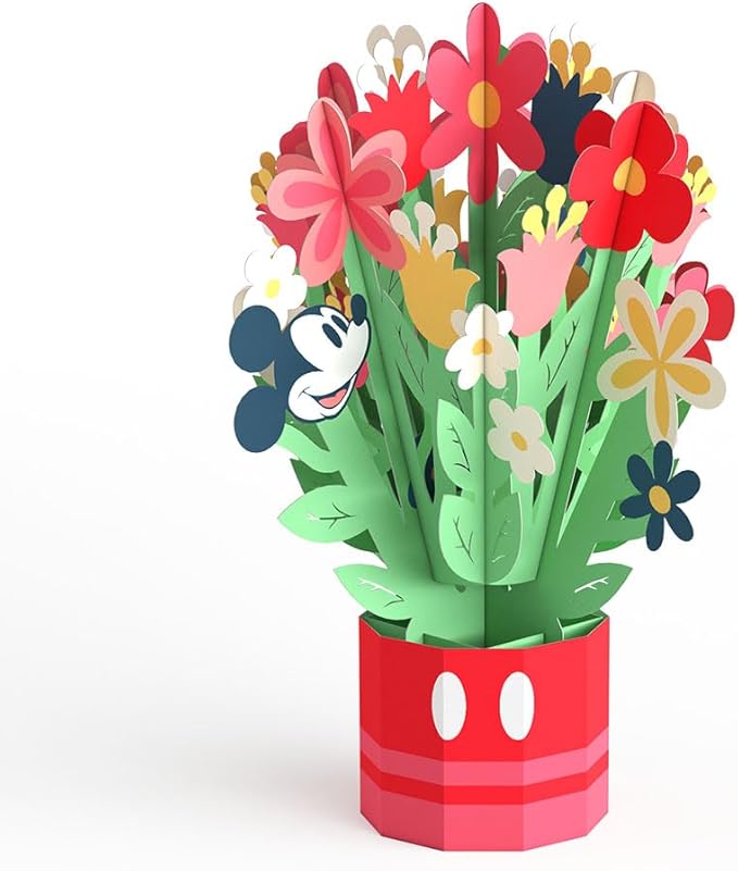 Lovepop Magical Disney Mickey Mouse 3D Pop-Up Birthday Card - for Him, Her, Kids, Boys, Girls, Men, Women - Floral Greeting Card - 5" x 7" - Envelope Included