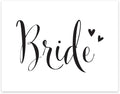 Andaz Press Wedding Party Signs, Formal Black and White, 8.5-inch x 11-inch, Bride, 1-Pack