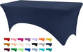 4ft Table Cover Fitted, Navy Blue Spandex Table Covers, Washable and Wrinkle Resistant Stretch Tablecloths Rectangle for Events, Wedding, Banquets, Parties