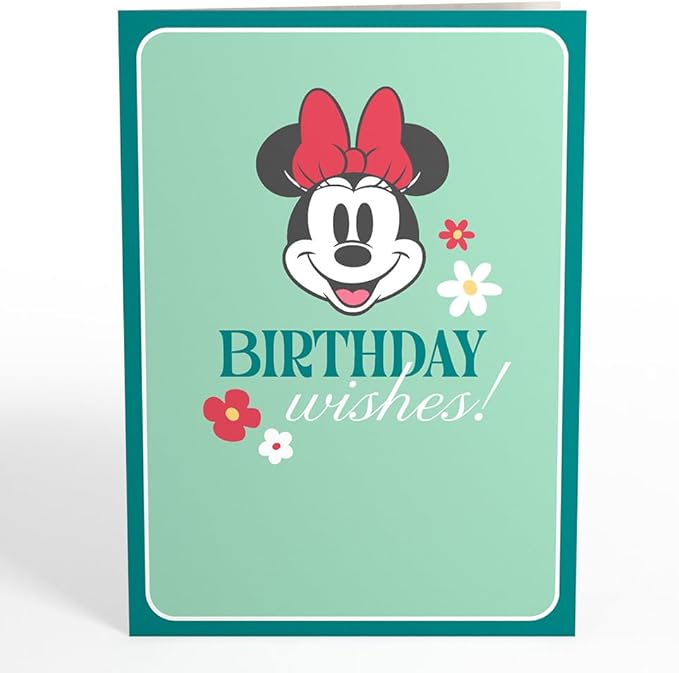 Lovepop Magical Disney Minnie Mouse 3D Pop-Up Birthday Card - for Him, Her, Kids, Boys, Girls, Men, Women - Floral Greeting Card - 5" x 7" - Envelope Included