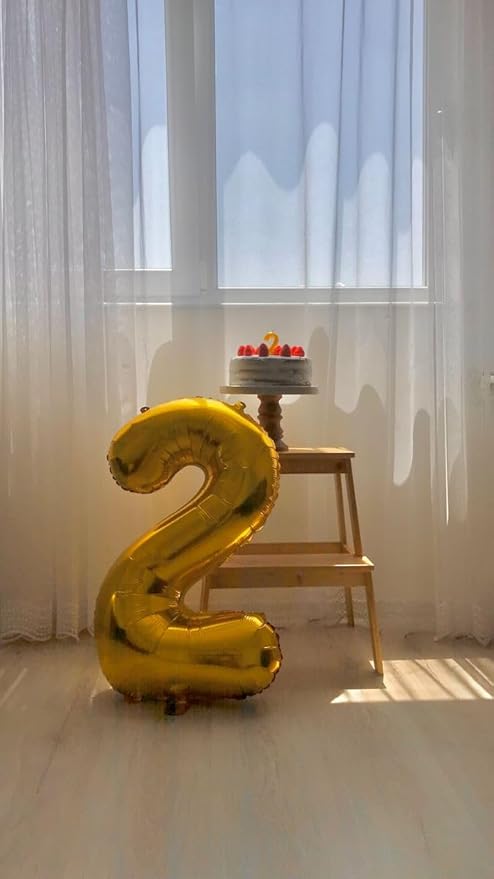 12 Gold Number Balloons, 40 Inch Balloons for Woman Man 12th Birthday Party Decoration, Foil Number Ballon for 12, 21 Anniversary, Bridal Shower, Graduation, Valentine's Day, Mother's Day, Easter
