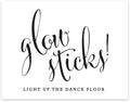 Andaz Press Wedding Party Signs, Formal Black and White, 8.5-inch x 11-inch, Glow Sticks Light Up the Dance Floor, 1-Pack