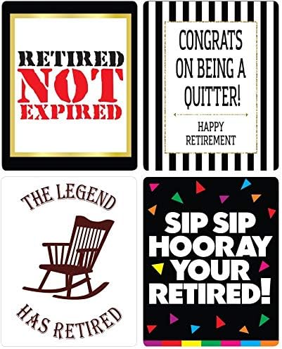 Retirement Party Wine Bottle Labels - Funny Retirement Gifts for Men and Women - Retirement Party Supplies, Decorations and Favors