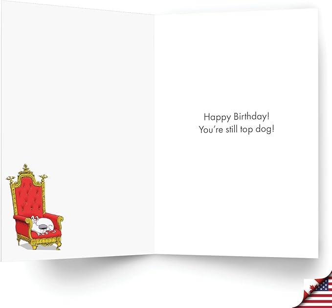 NobleWorks Funny Birthday Greeting Card with 5 x 7 Inch Envelope (1 Card) Bday King's Dog C11082BDG