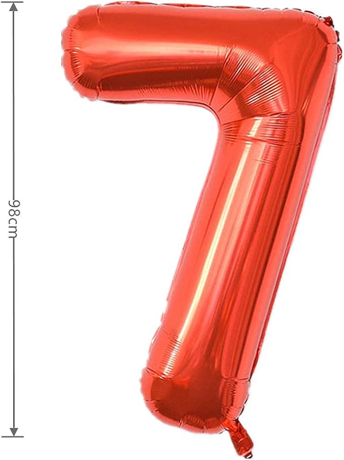 40 Inch Large Foil Helium Number Balloon Birthday Wedding Party 0-9 (Red, 7)