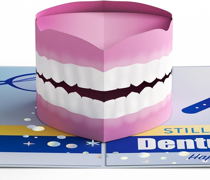 Lovepop Funny Birthday Pop-Up Card for Her and Him - 3D Greeting Cards for Boys, Girls, Men, Women - Still No Dentures - 5" x 7" Card - Blank Notecard and Envelope Included