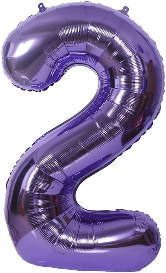 40 Inch Large Foil Helium Number Balloon Birthday Wedding Party 0-9 (Purple, 2)