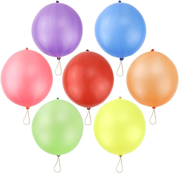 RUBFAC 80Pcs Punch Balloons, Party Favors for Kids, Thickened Heavy Duty Neon Punching Bounce Balloon for Easter Egg Fillers,Birthday Party Goodie Bag Stuffers Exciting Outdoor Play Supply