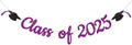 Class of 2025 Banner - 2025 Graduation Party Decorations, Congrats Class of 2025 Grad Decorations, Congratulations Decorations, 2025 Graduation Party Supplies (Purple)