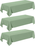 Oigco Sage Green Tablecloth - 3 Pack 54" × 108" Rectangle Disposable Sage Green Table Cloth, Waterproof Plastic Table Cover for Party, Wedding, Holiday & Gathering Use