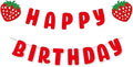 Strawberry Happy Birthday Banner Sign trawberry Theme Birthday Garland for Birthday Party Decorations